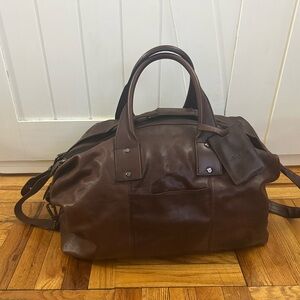 Kenneth Cole Dark Brown Leather Duffel Bag